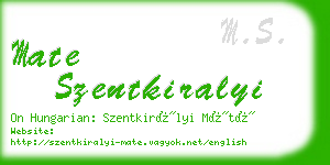 mate szentkiralyi business card